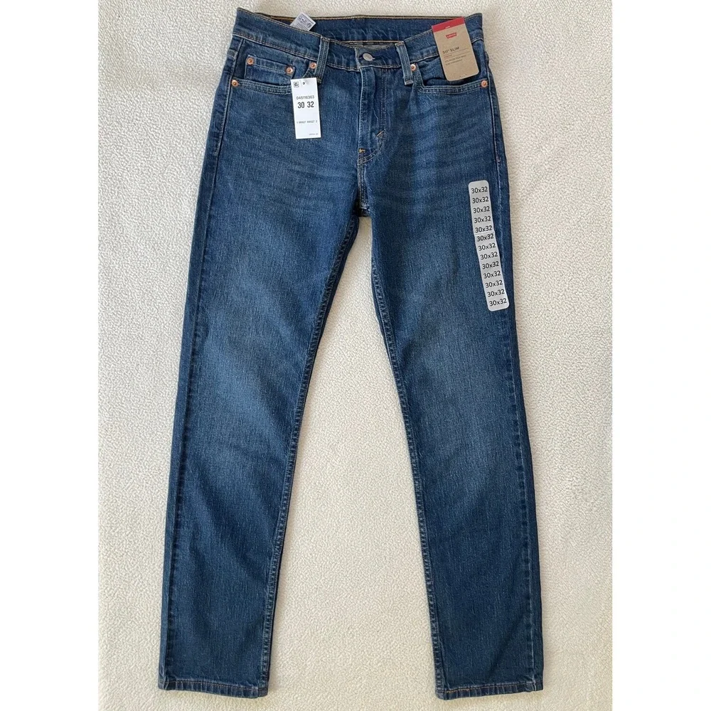 Levi's Mens 30x32 511 Slim Fit Jeans Blue Stretch Denim 045116363